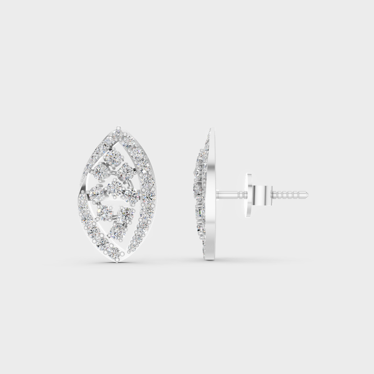 Breathtaking shine of 0.48 Carat Round Cut Lab-Grown Diamond Stud Earrings in solid 950 Platinum.